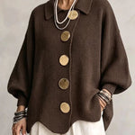Beatrice oversized cardigan with gold-tone buttons