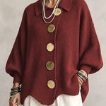 Beatrice oversized cardigan with gold-tone buttons