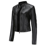 Cropped Studded Faux Leather Jacket for women, view 10