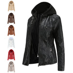 Faux Leather Jacket with Hood for women, view 4