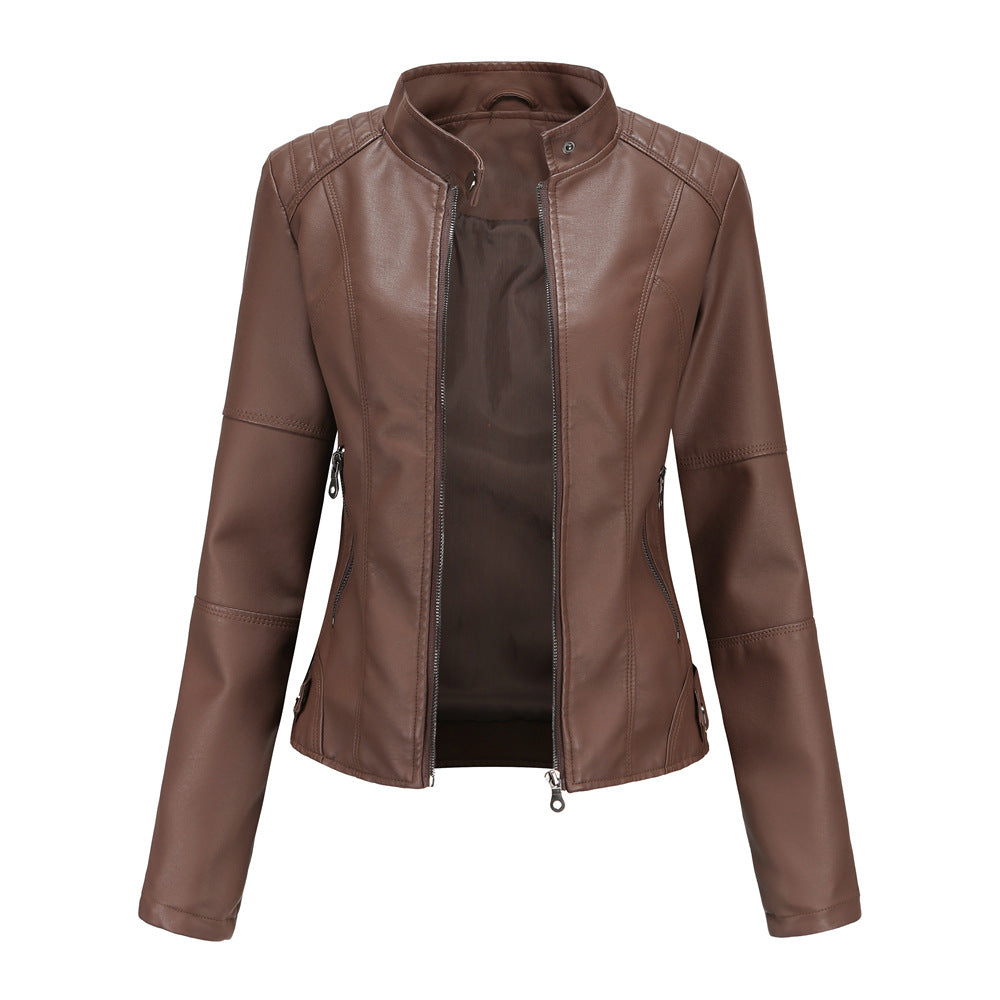Essential Faux Leather Biker Jacket for women, view 12