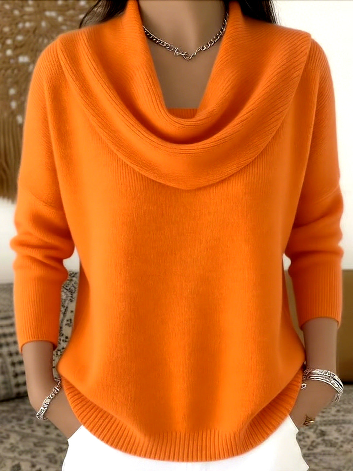 Christine women's draped cowl-neck jumper