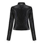 Cropped Faux Leather Moto Jacket for women, view 5