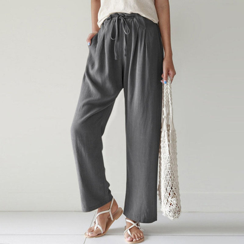 Vara - Relaxed Fit Trousers with Drawstring