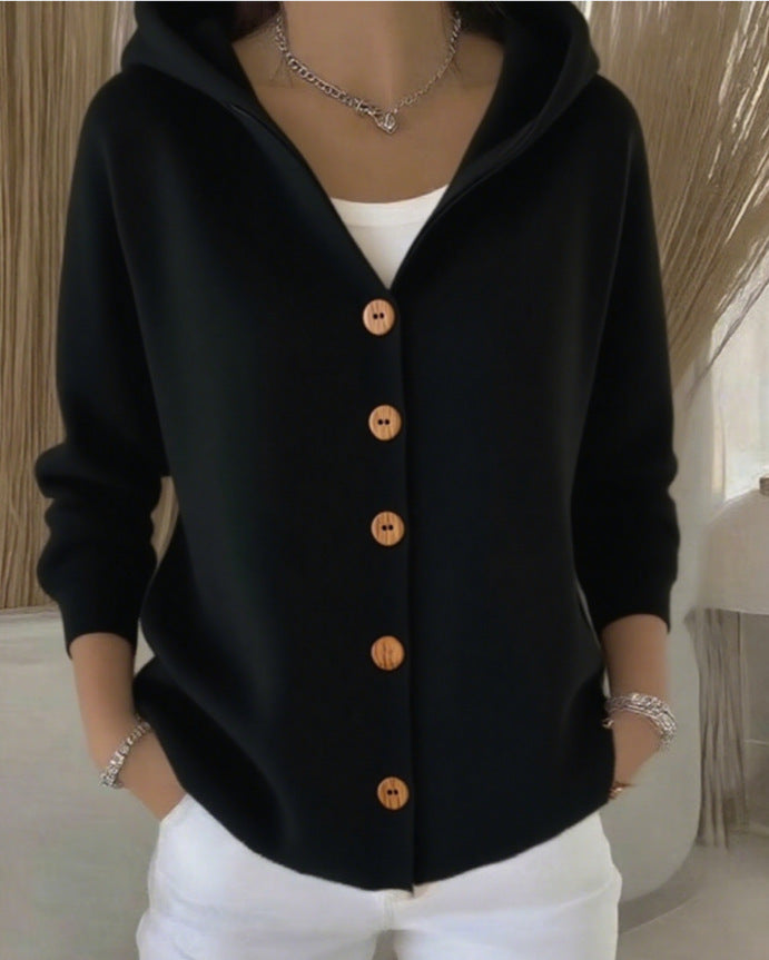 Patricia women's hooded button cardigan