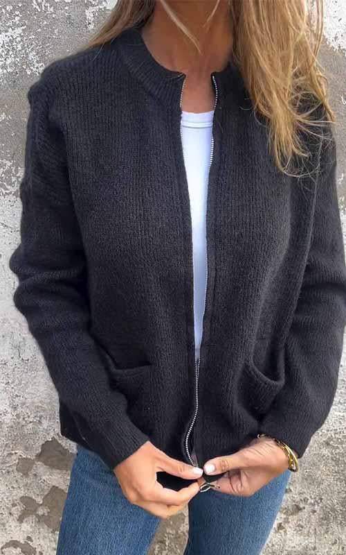 Georgia casual zip-up cardigan