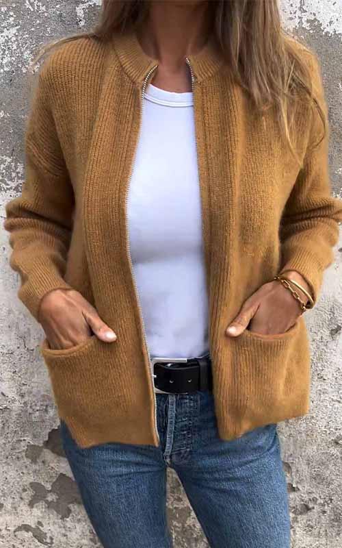 Georgia casual zip-up cardigan