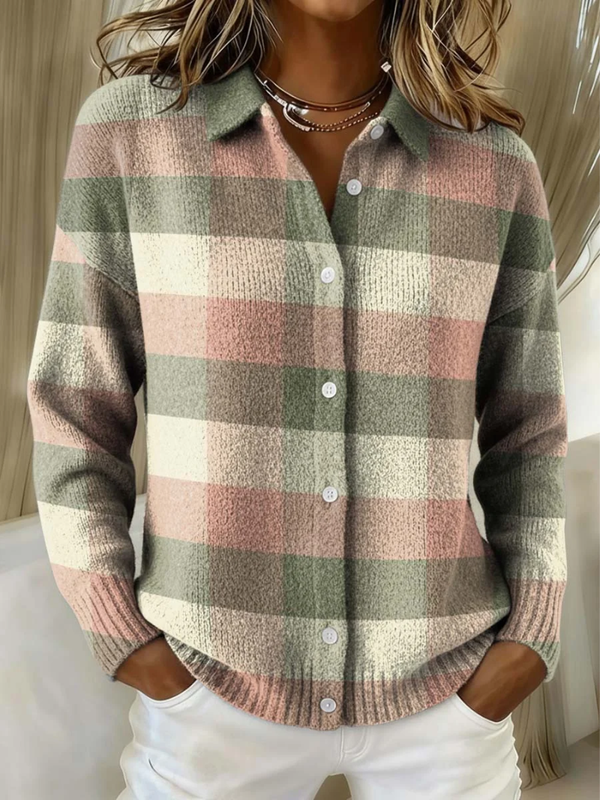 Penelope pastel multicolour checked cardigan