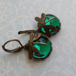 Sferische Dragonfly Earrings in Antique Gold