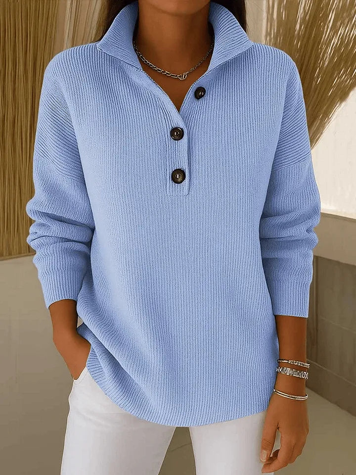 Lynne women's v-neck polo button jumper