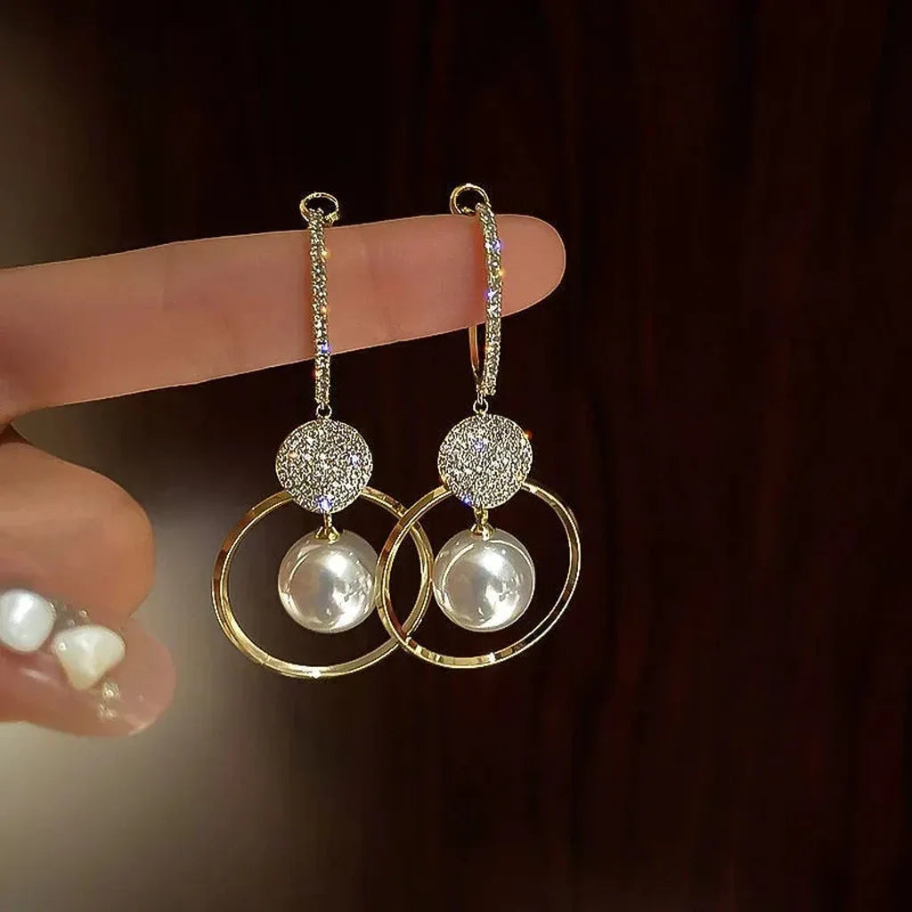 Luxury Cultured Pearl & Zircon Earrings