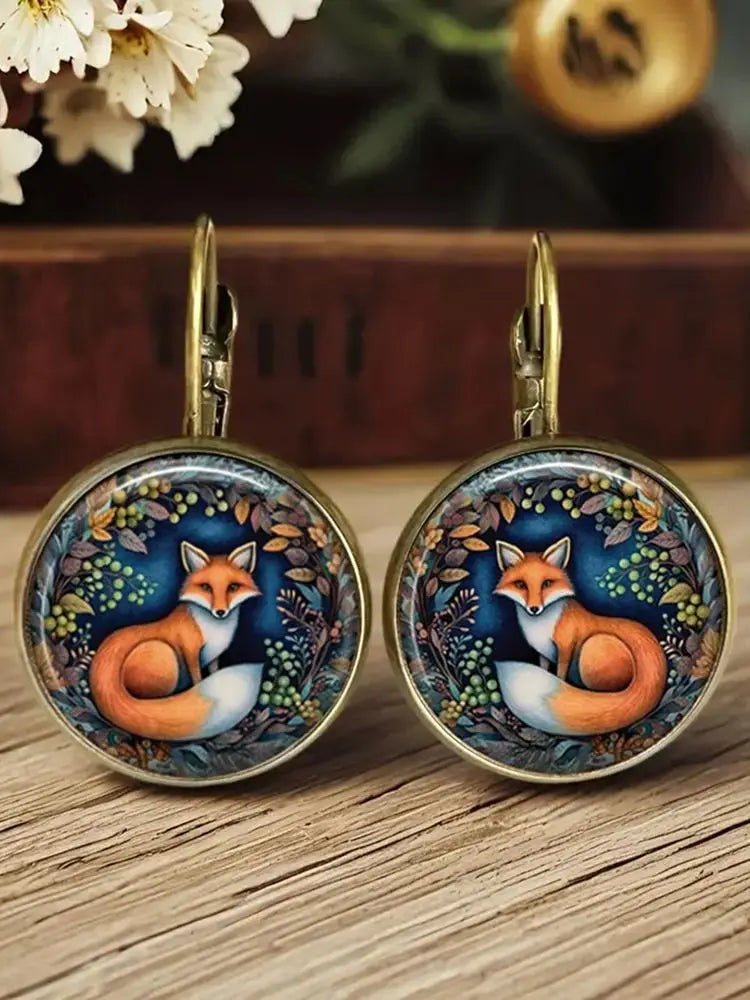 Fantastische Dieren Glass Dome Earrings