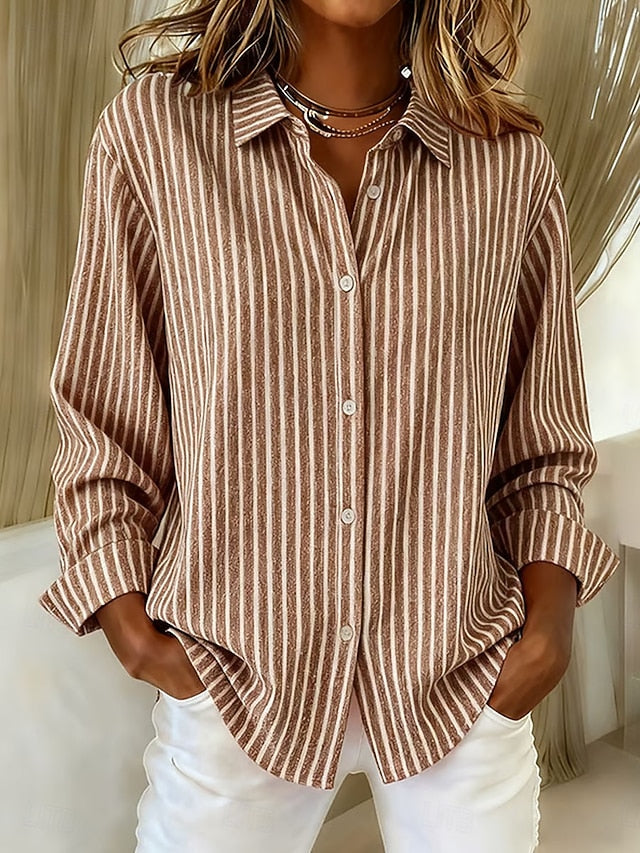 Gillian women's striped button-front shirt