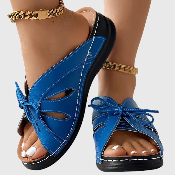 Darcy - Chic Slip-On Sandals with Ribbon