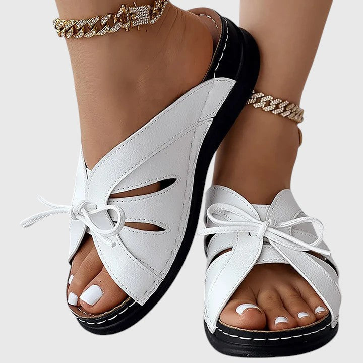 Darcy - Chic Slip-On Sandals with Ribbon