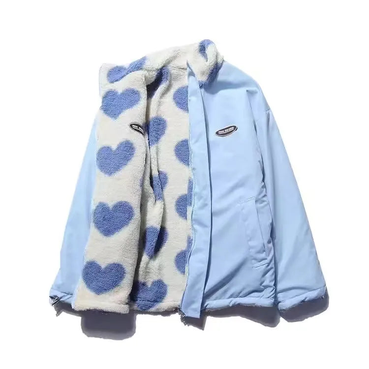Nora women's reversible heart fleece jacket