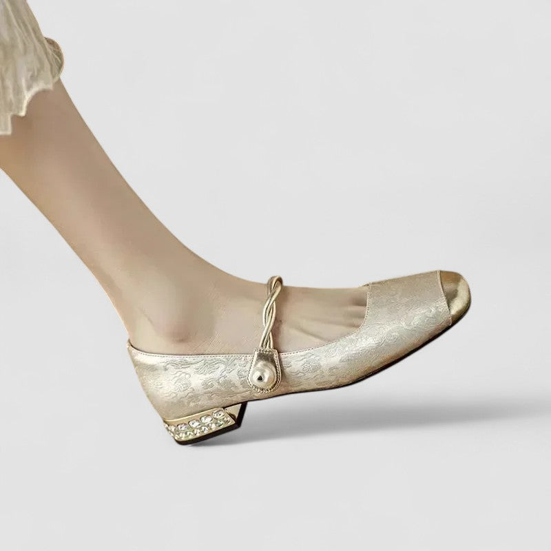 Maureen women's satin jewel-heel mary jane shoes