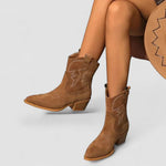 Celia women's embroidered western ankle boots