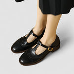 Edith women's perforated t-bar shoes