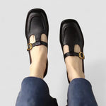 Marjorie women's square-toe t-bar flats