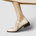 Edith women's perforated t-bar shoes