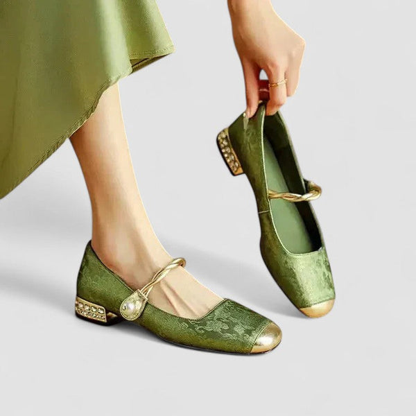Maureen women's satin jewel-heel mary jane shoes
