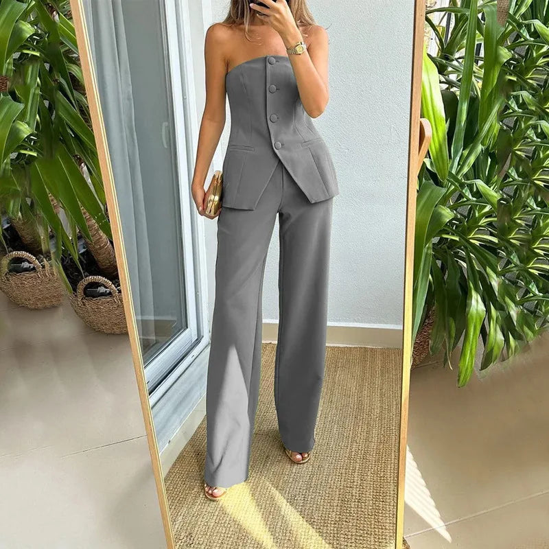 BRIA - Two-Piece Sleeveless Button Set
