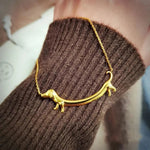 Gold Dachshund Necklace