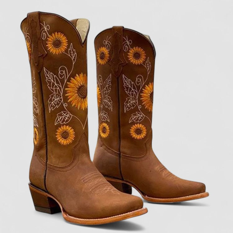 Philippa women's floral-embroidered western boots