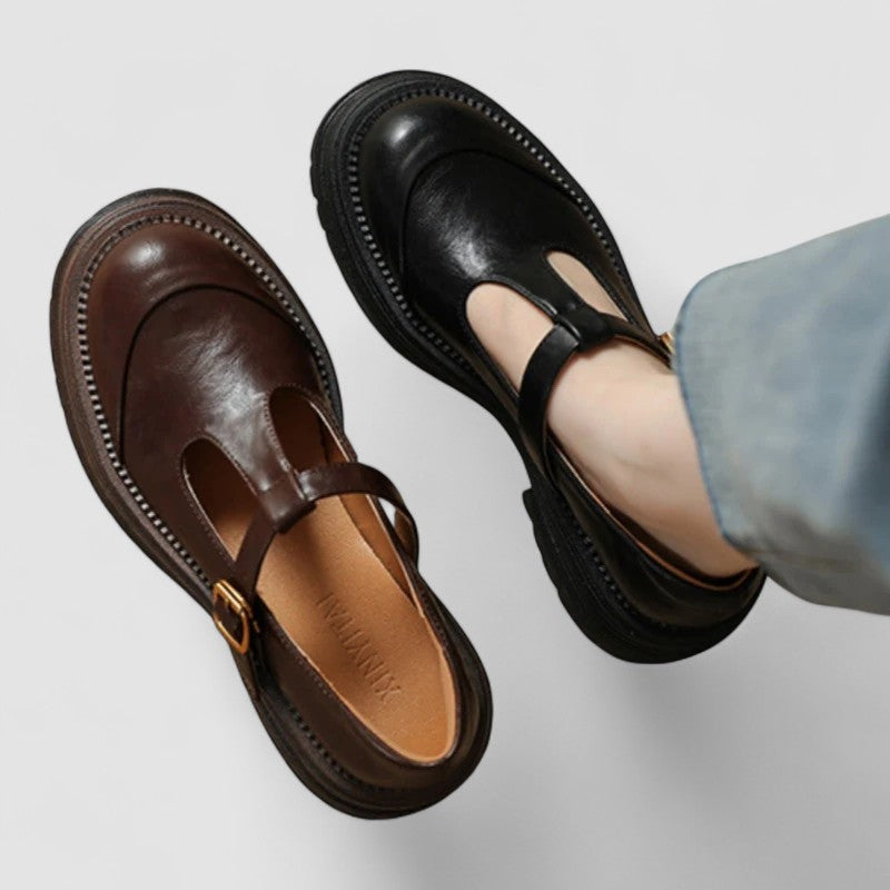 Audrey women's lug-sole t-bar shoes