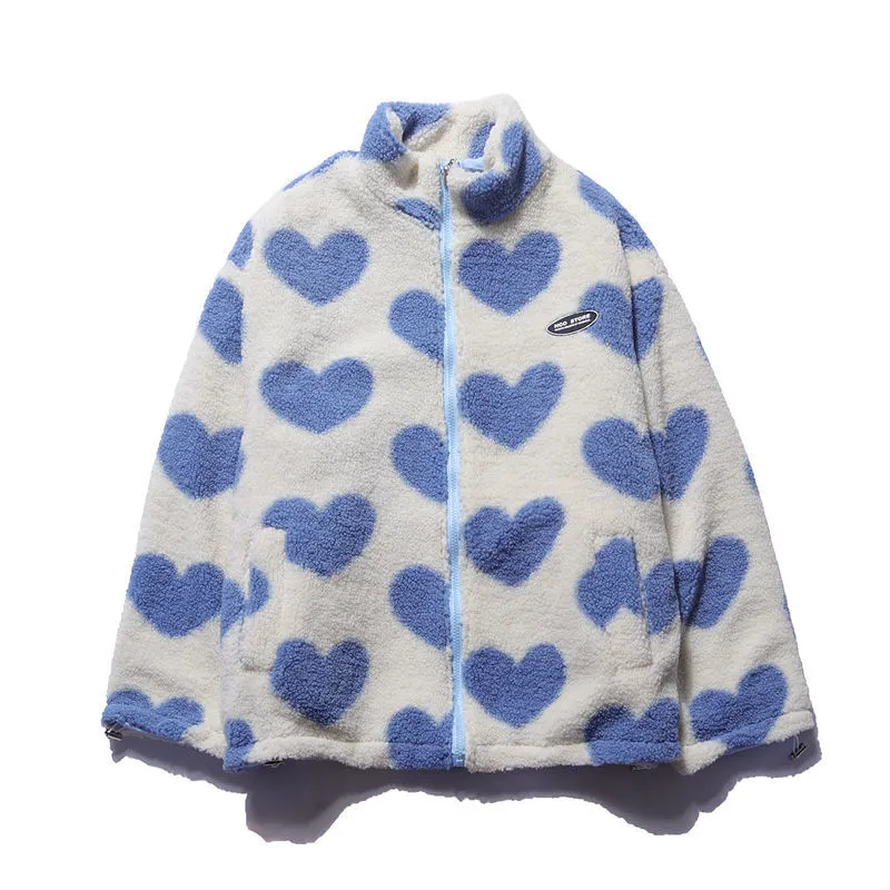 Nora women's reversible heart fleece jacket