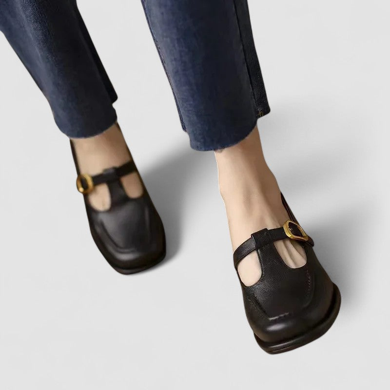 Marjorie women's square-toe t-bar flats