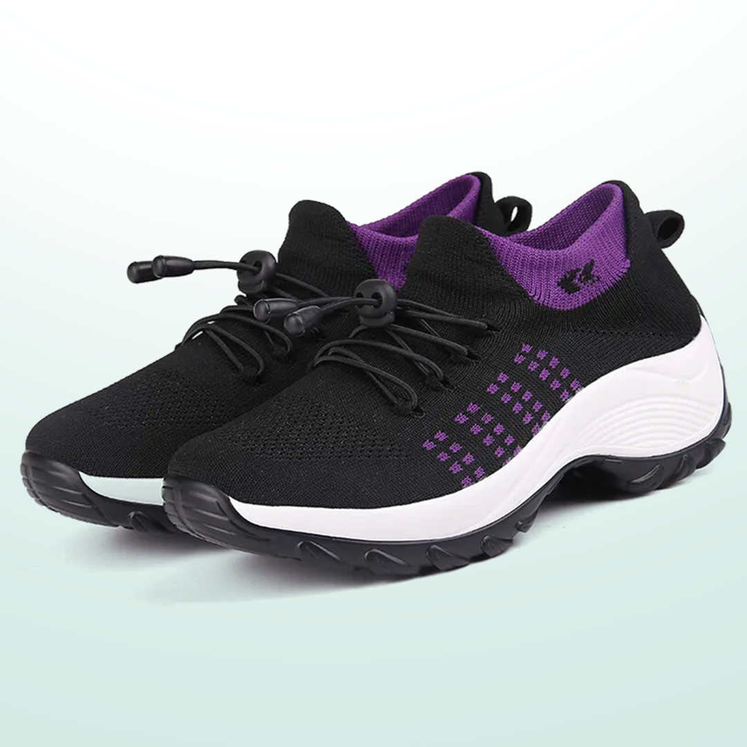 Loretta purple & black comfort shoes