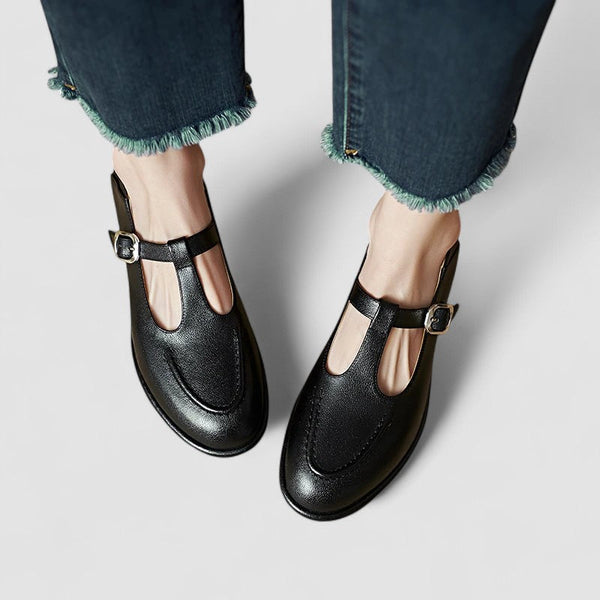 Yvonne women's brogue low-heel mary jane shoes