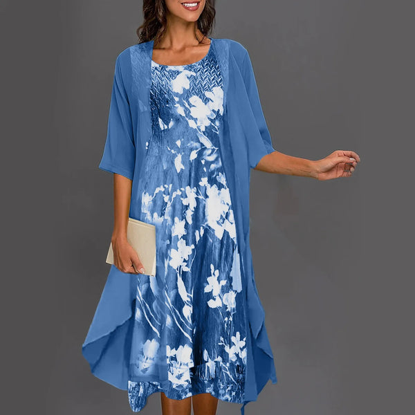 Anita elegant dress set in blue