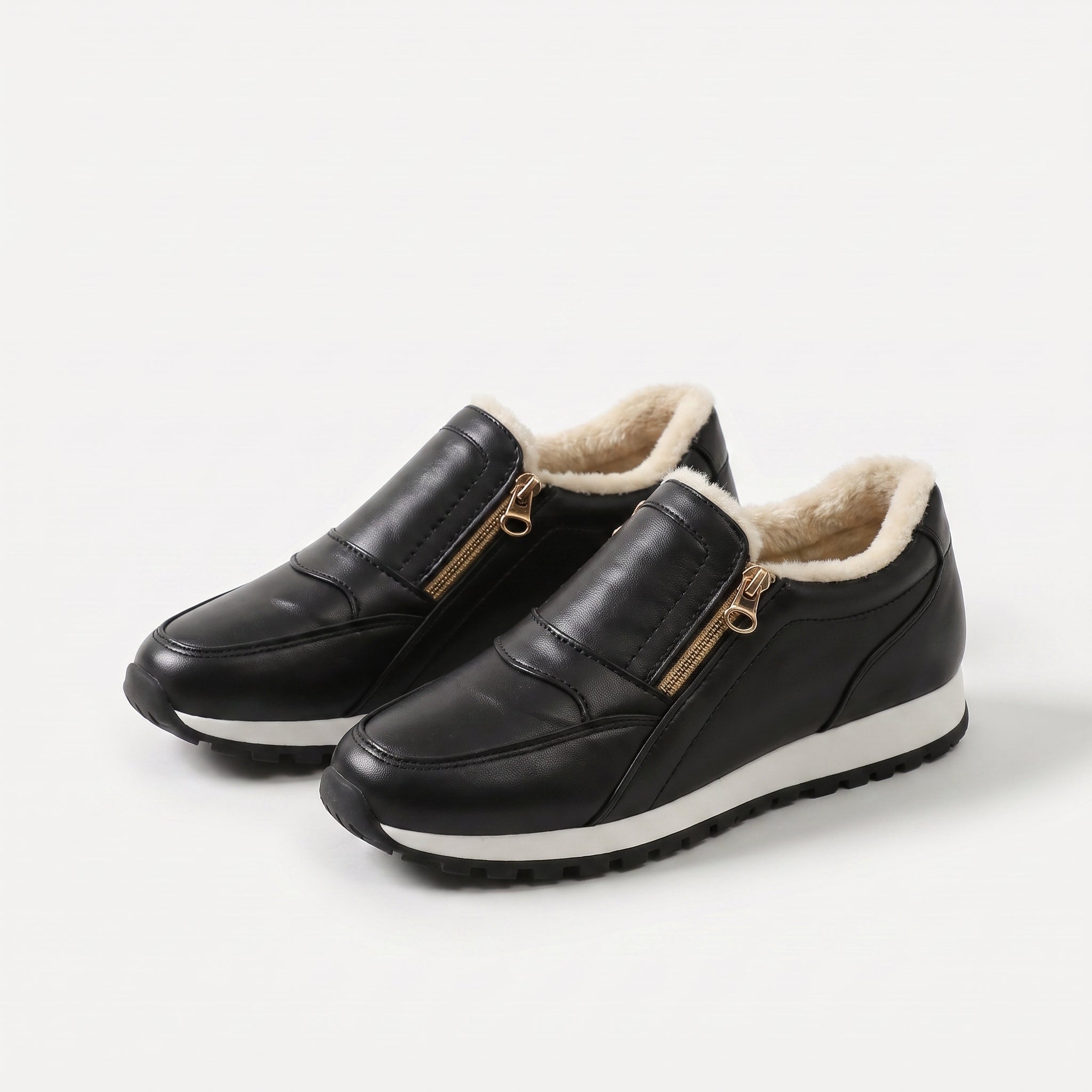 Arabella warm double-zip slip-on sneakers