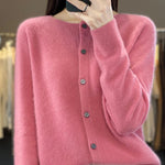Button Up Crew Neck Knit Cardigan for women, view 14
