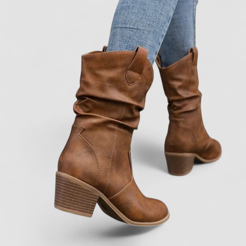 Moira women's slouch heeled boots