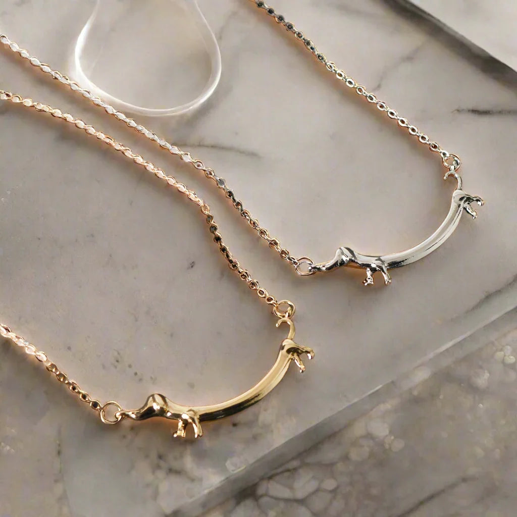 Gold Dachshund Necklace