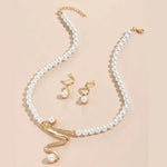Natural Pearl Necklace & Earrings Set