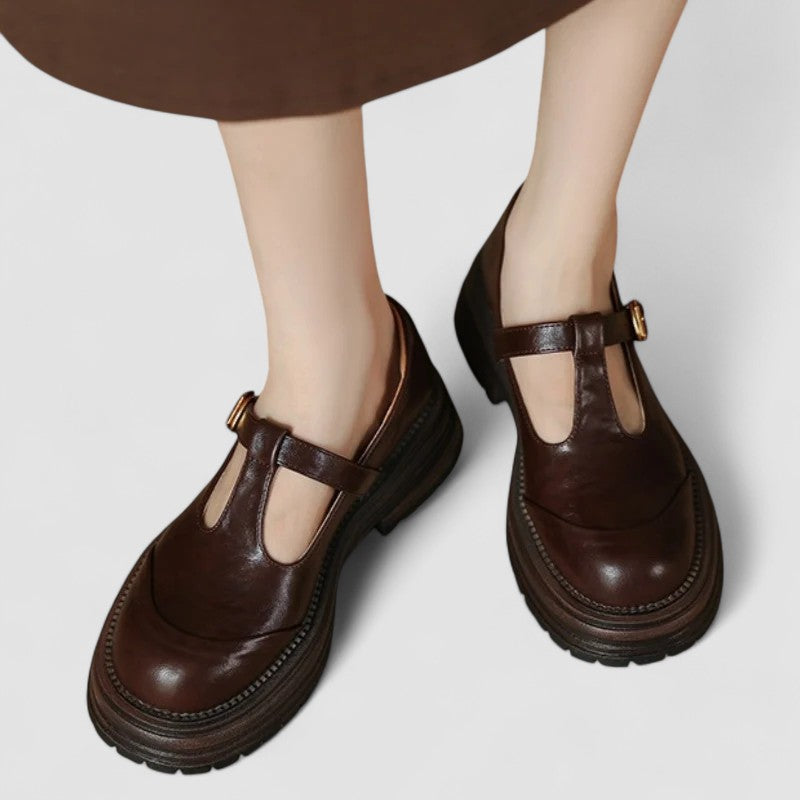 Audrey women's lug-sole t-bar shoes