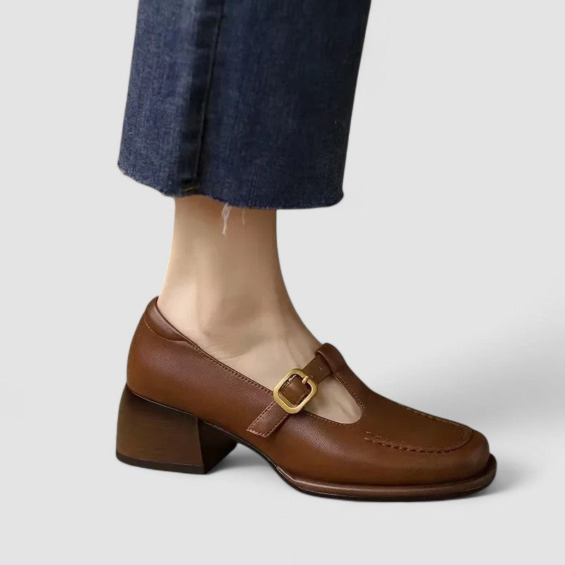 Marjorie women's square-toe t-bar flats