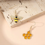 Honeycomb & Bee Earrings – Gold Jewelry