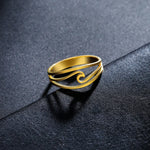 Ocean Wave Ring in Gold