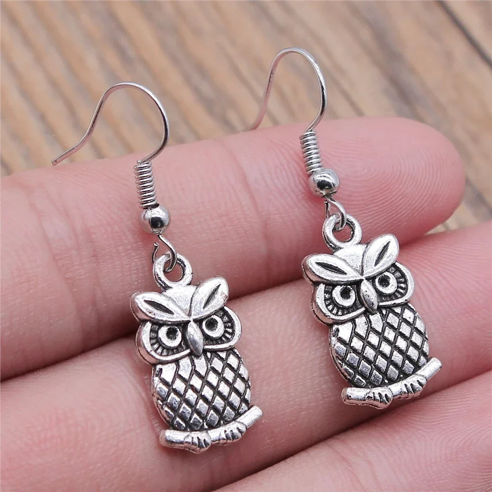 Vintage Owl Bohemian Drop Earrings