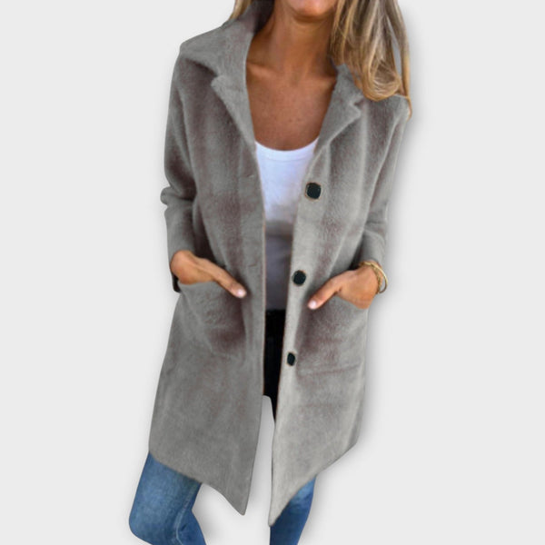 Gemma women's long classic button coat