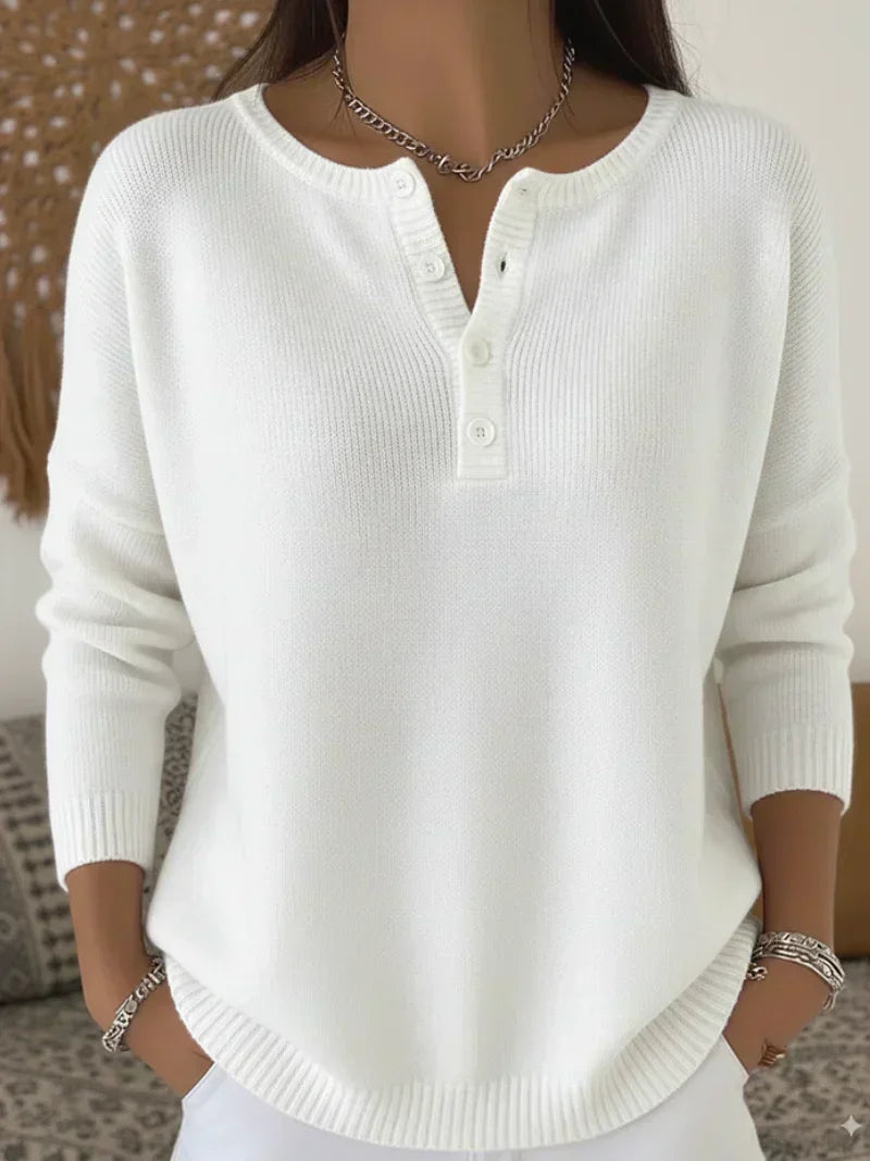 Joanna women's henley button knit jumper