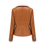 Sherpa-Lined Faux Leather Jacket for women, view 7
