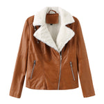 Sherpa-Lined Faux Leather Jacket for women, view 3