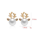 Christmas Reindeer Pearl Earrings